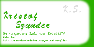 kristof szunder business card